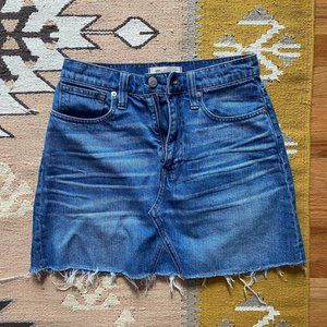 Madewell Rigid Denim A-Line Mini Skirt in Lakelin